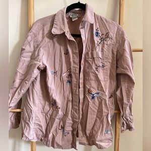 Embroidered 100% cotton button up